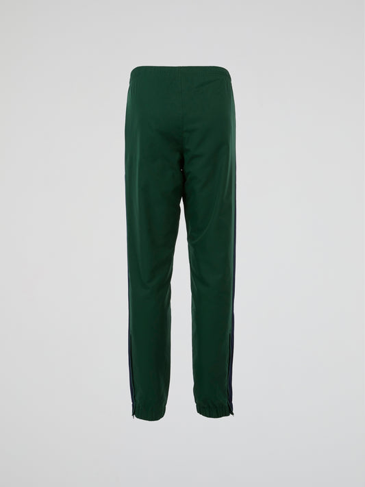 Green Elastic Waist Track Trousers
