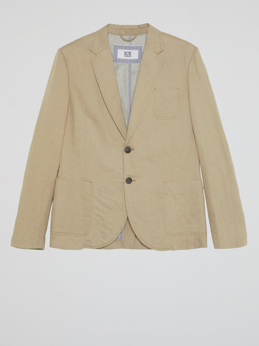 Beige Pocket Detail Blazer