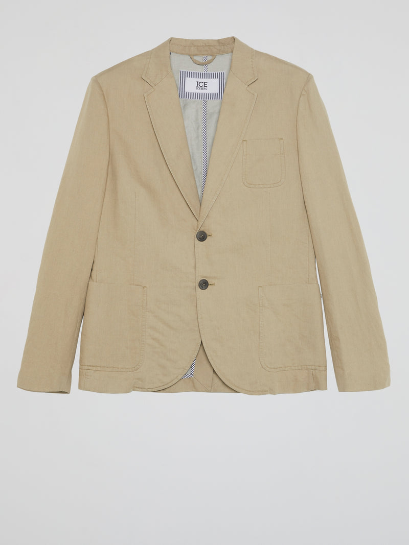 Beige Pocket Detail Blazer