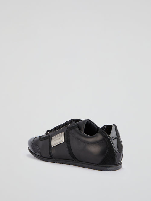 Black Lace-Up Leather Shoes