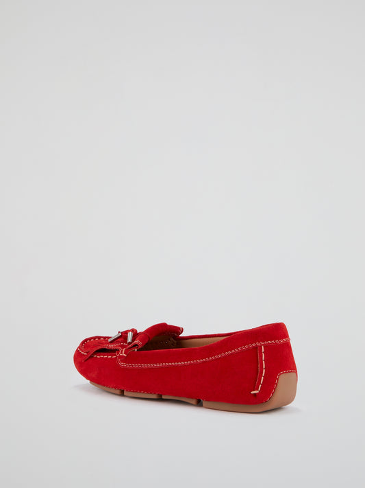 Red Suede Tassel Loafers