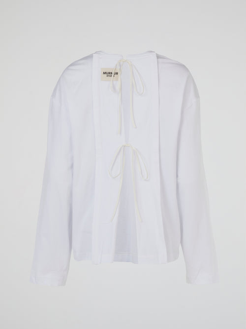 White Oversized Long Sleeve Top