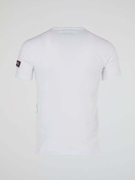 Mickey Mouse White Psychedelic Print T-Shirt