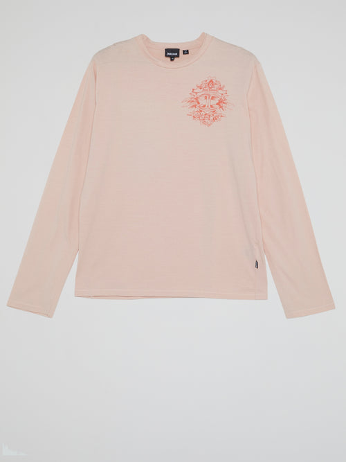 Pink Crewneck Long Sleeve Top