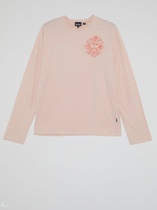 Pink Crewneck Long Sleeve Top