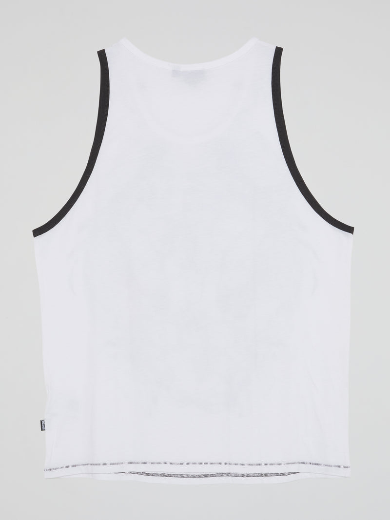 White Printed Tank Top