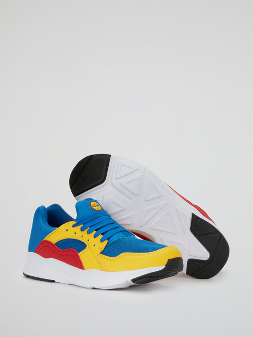 Colour Block Lace-Up Sneakers