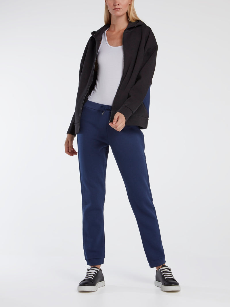 Black Paneled Zip-Up Jacket