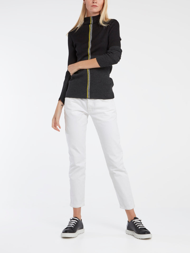 Black High Neck Knitted Top