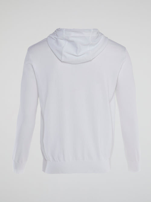 White Graffiti Design Hooded Sweater