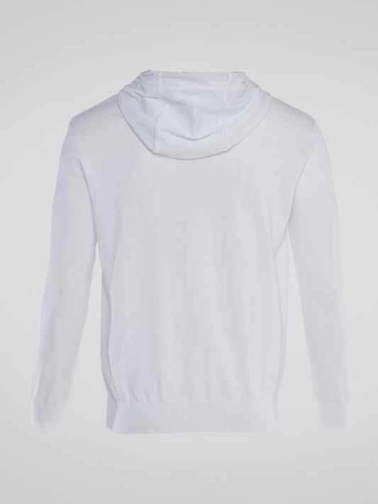 White Graffiti Design Hooded Sweater