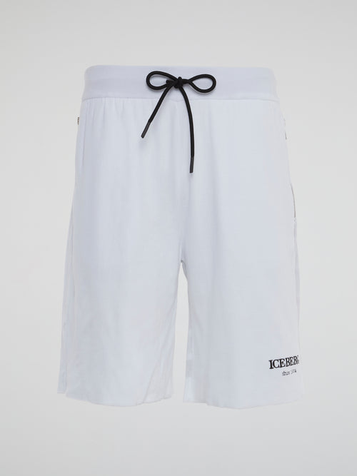 White Mickey Mouse Rear Design Knitted Short