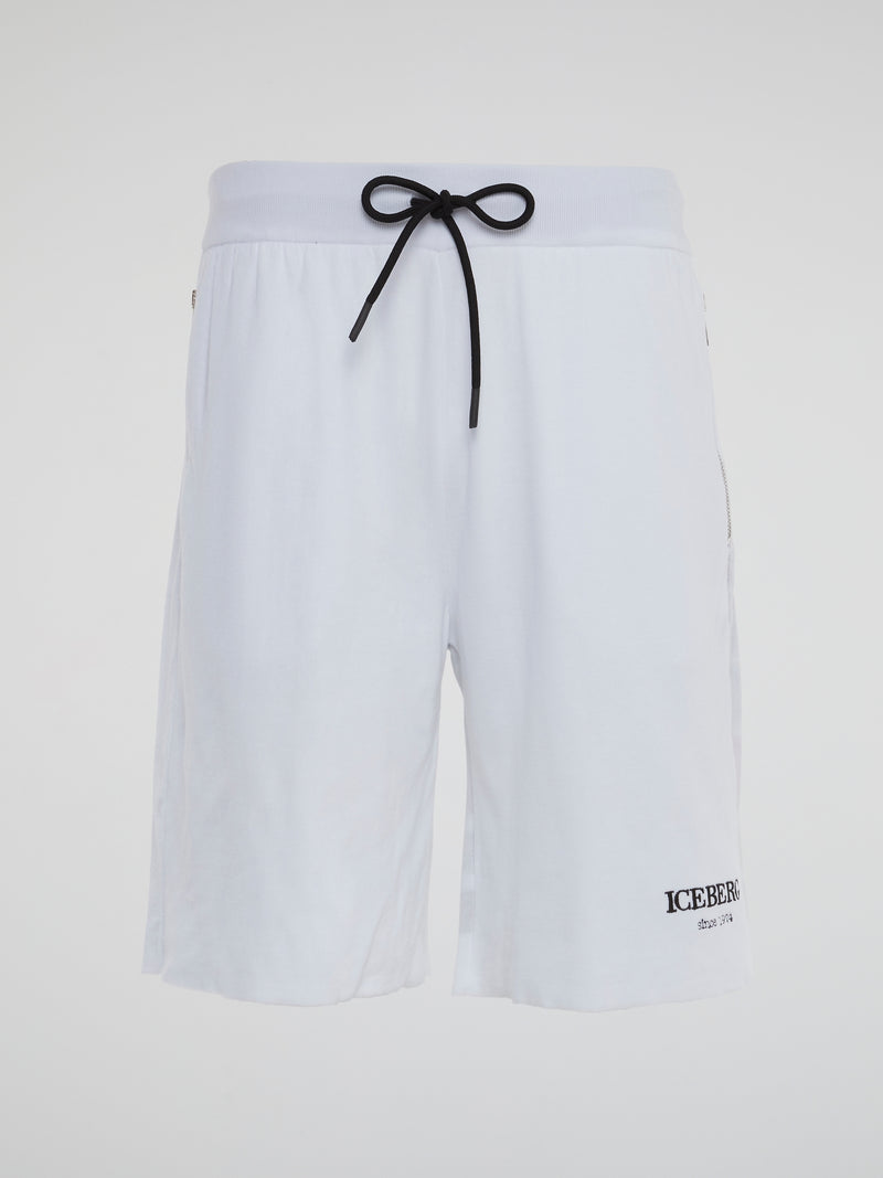 White Mickey Mouse Rear Design Knitted Short