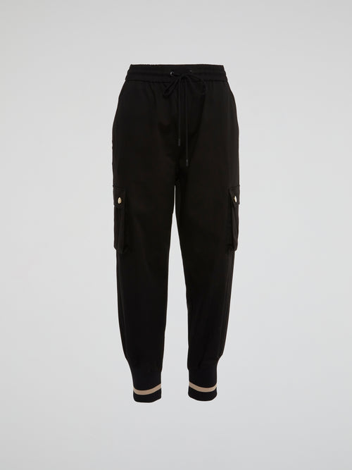 Black Side Pocket Drawstring Trousers