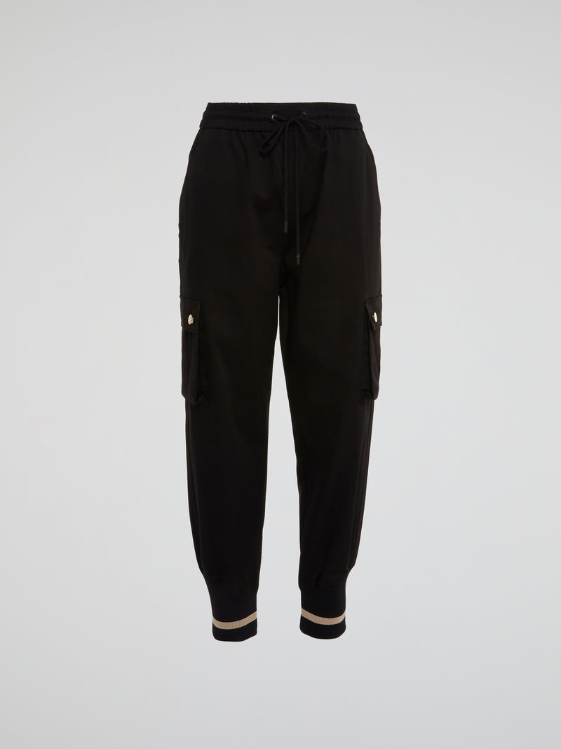 Black Side Pocket Drawstring Trousers