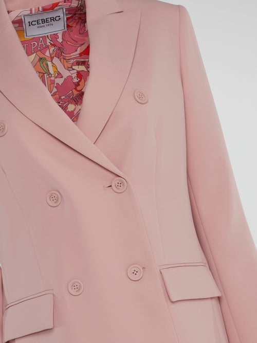 Pink Double-Breasted Blazer