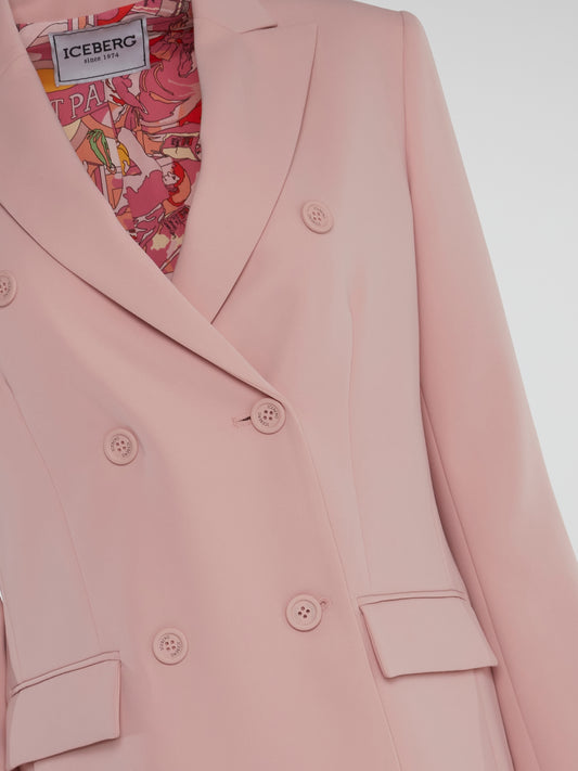 Pink Double-Breasted Blazer