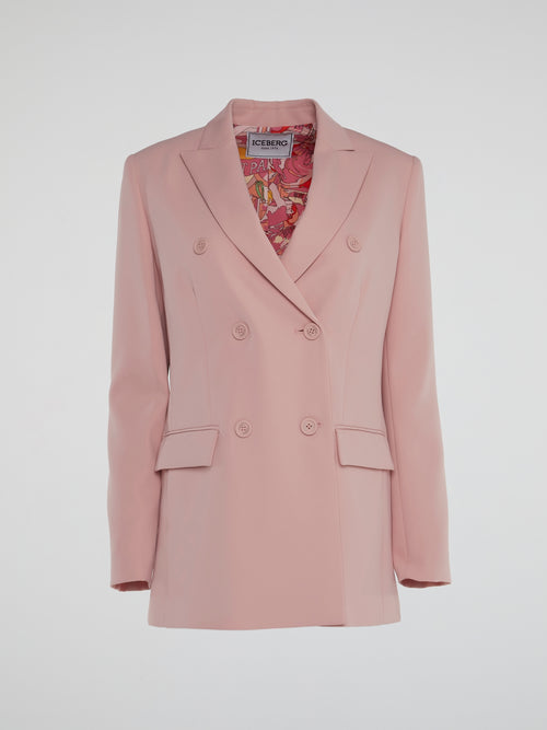 Pink Double-Breasted Blazer