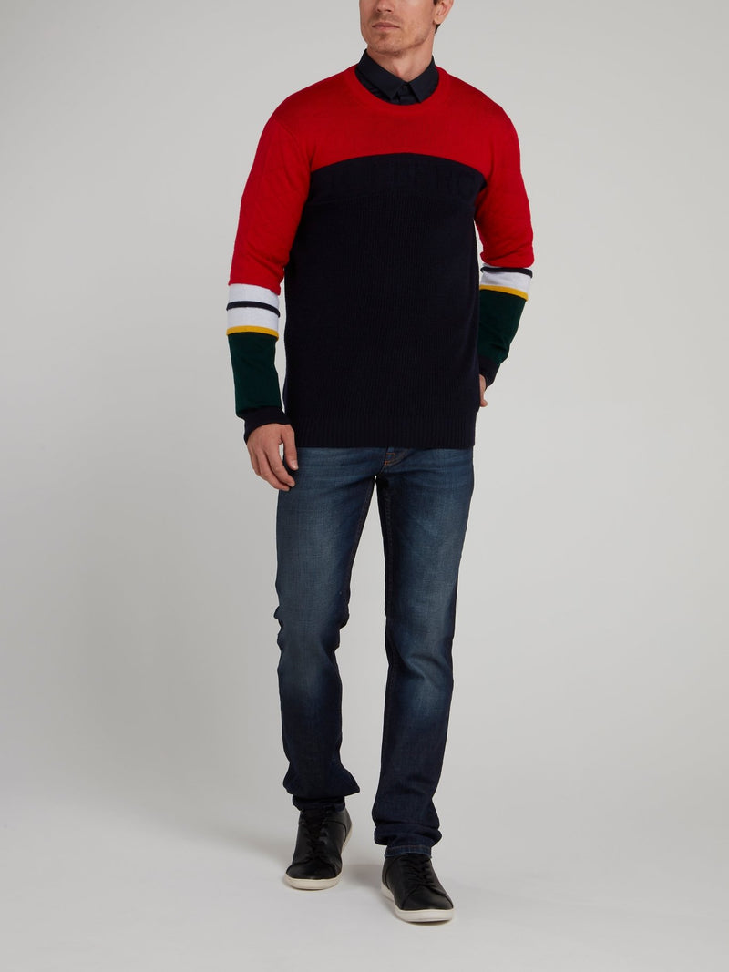 Темно-синяя рубашка на пуговицах 