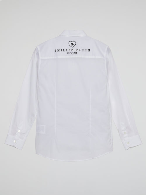 White Skull Print Shirt (Kids)