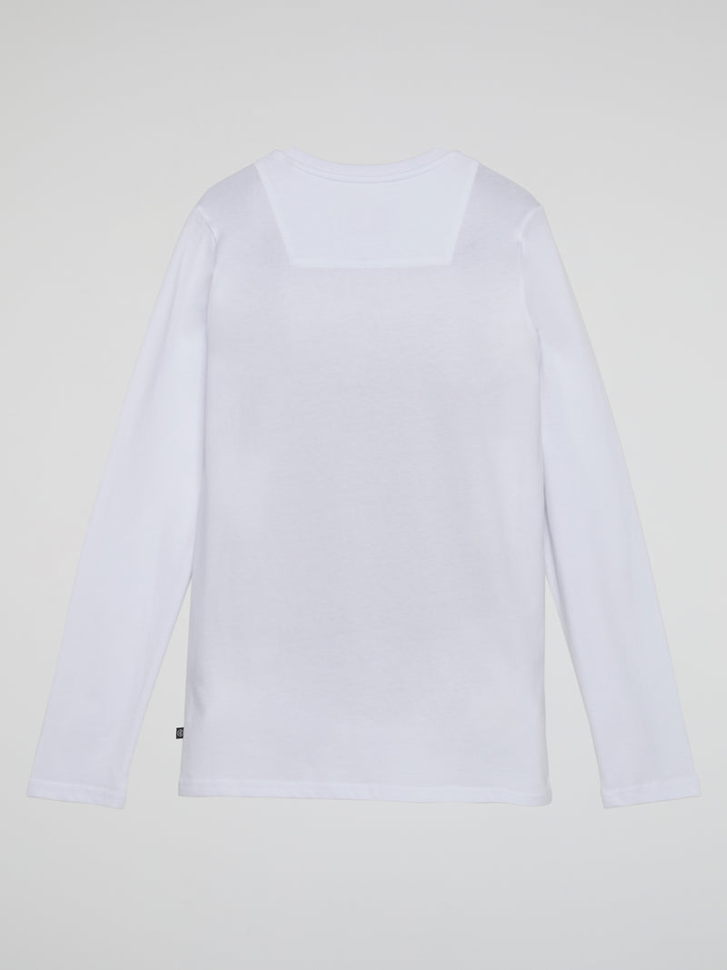 White Statement Print Long Sleeve Shirt (Kids)