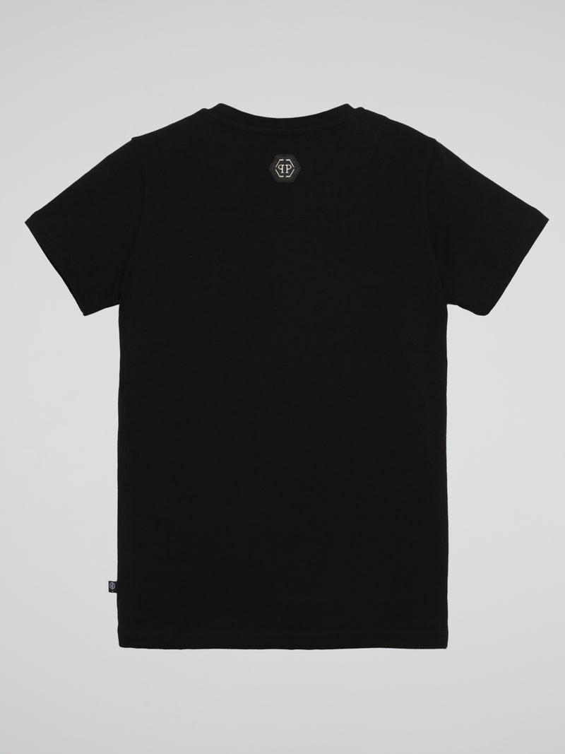 Crystal Skull Black Embroidered T-Shirt (Kids)