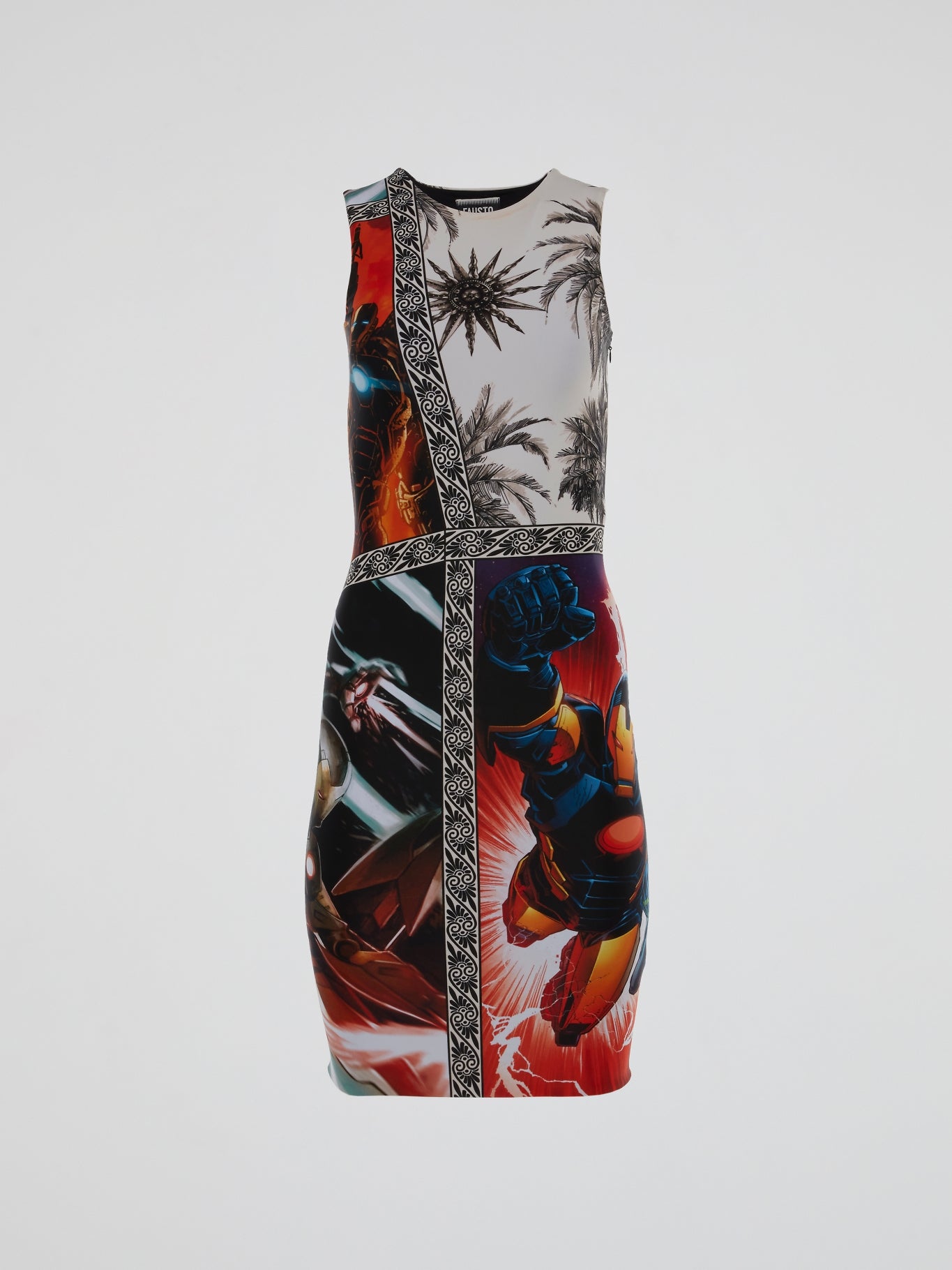 Iron Man Design Sleeveless Midi Dress