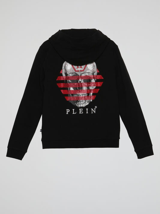 Black Rear Skull Hoodie Sweatshirt (Kids)