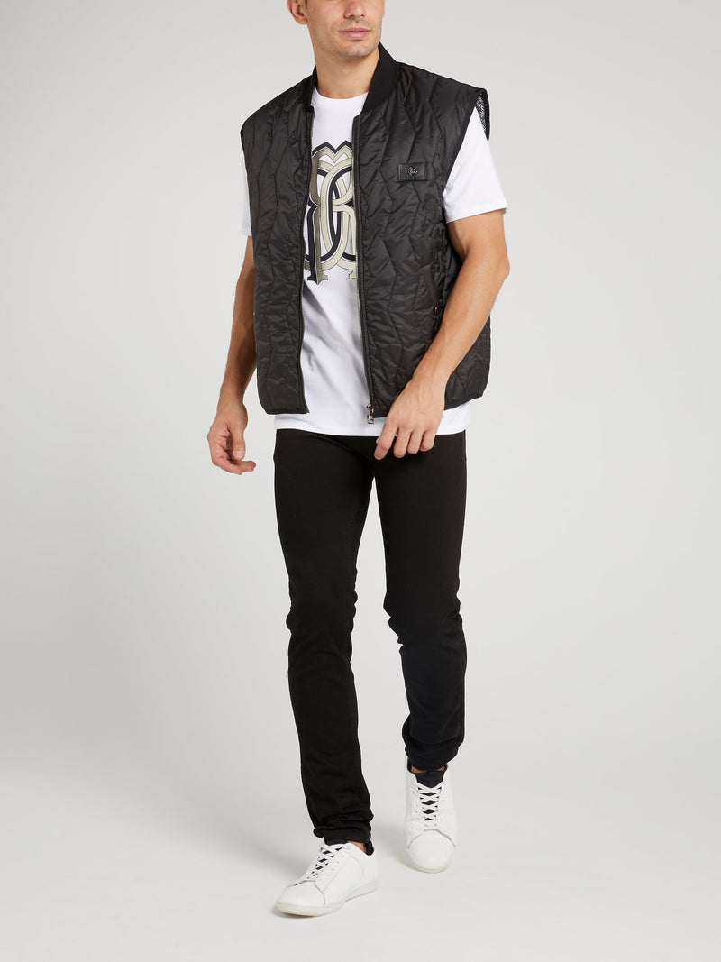 Черные джинсы скинни со стразами