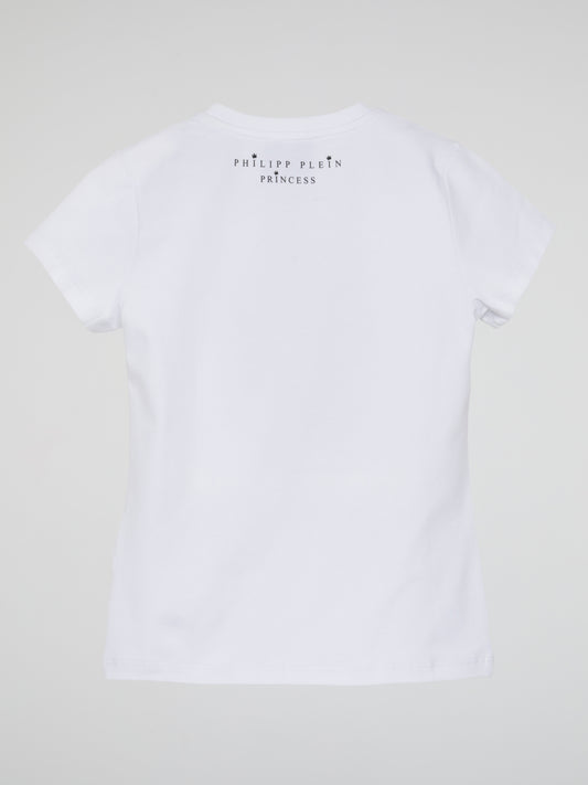 White Bling Round Neck T-Shirt (Kids)