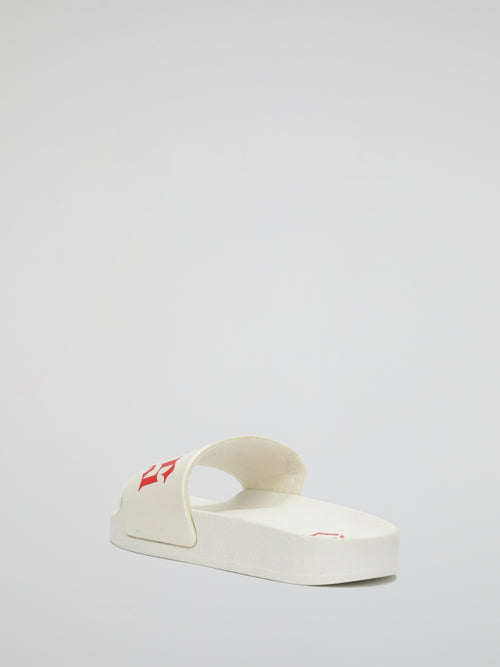 White Blaise Flat Sandals