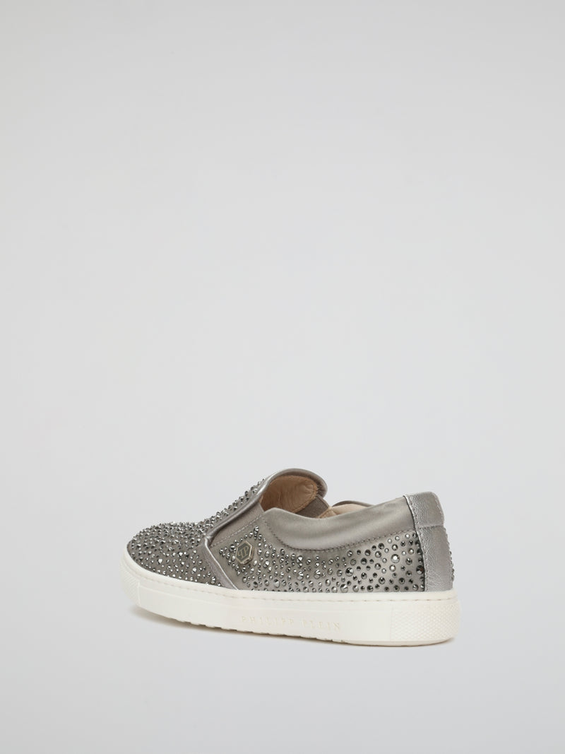 Metallic Studded Slip-On Sneakers (Kids)